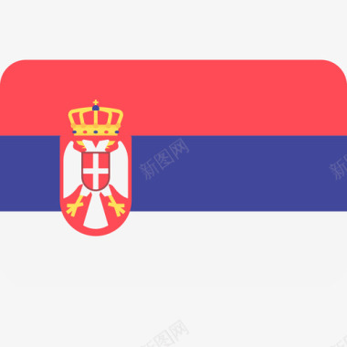 塞尔维亚国际国旗6圆形矩形图标图标