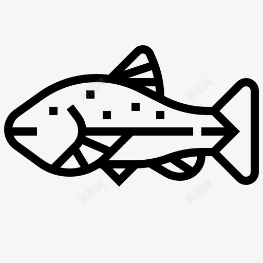 鳟鱼动物鱼图标svg_新图网 https://ixintu.com 动物 海鲜 海鲜系列 鱼 鳟鱼