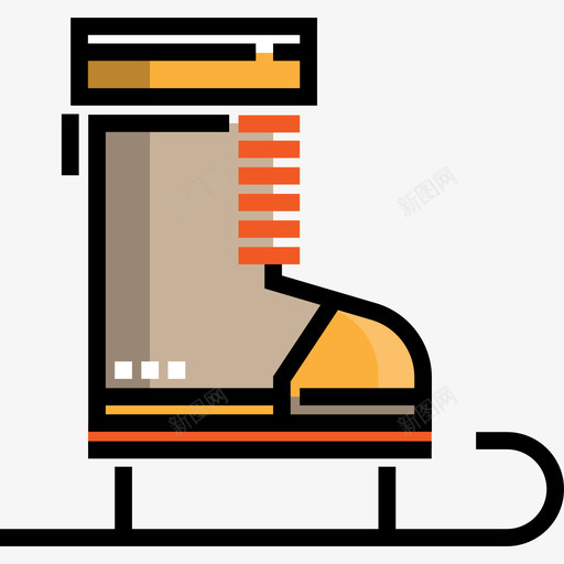 溜冰鞋运动28线性颜色图标svg_新图网 https://ixintu.com 溜冰鞋 线性颜色 运动28