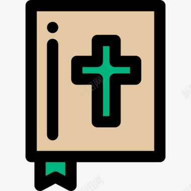 圣经复活节19线性颜色图标图标