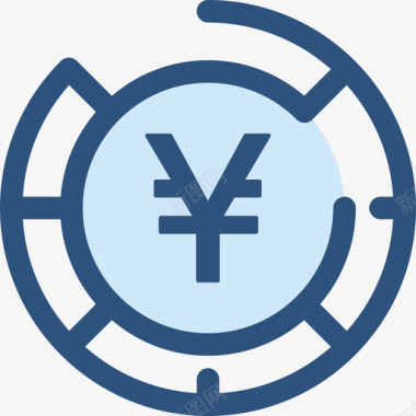 人民币货币要素2蓝色图标图标
