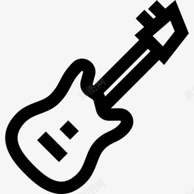 电吉他80年代7线性图标图标