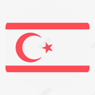 北塞浦路斯国际旗帜2六边形图标图标