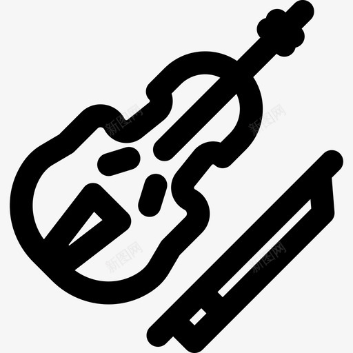 小提琴乐器7线性图标svg_新图网 https://ixintu.com 乐器7 小提琴 线性