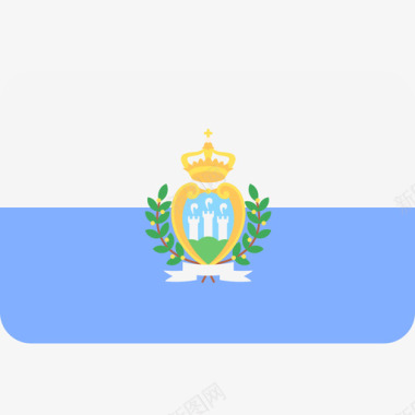 圣马力诺国际国旗6圆形矩形图标图标