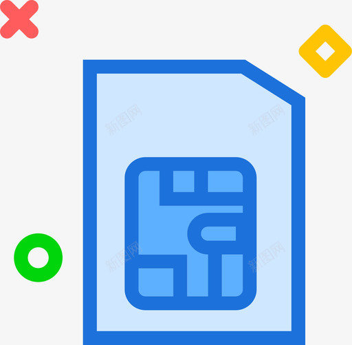 Sim卡tech2线性彩色图标svg_新图网 https://ixintu.com Sim卡 tech2 线性彩色