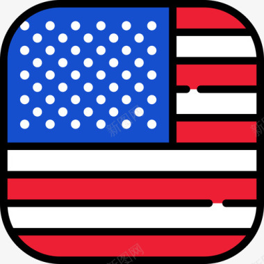 美国国旗收藏6圆形方形图标图标