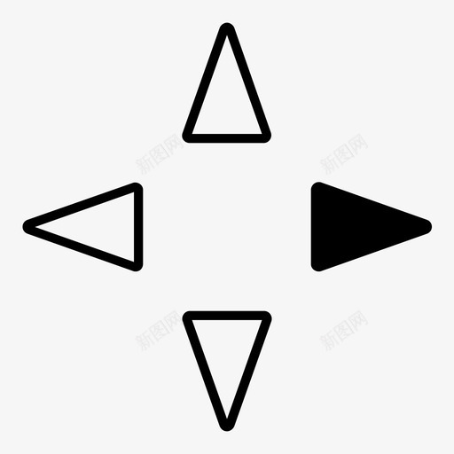 右箭头选项图标svg_新图网 https://ixintu.com 三角形方向箭头 右 方向 移动 箭头 选项