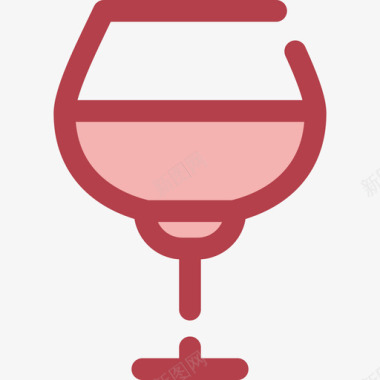 酒杯食品和餐厅6红色图标图标