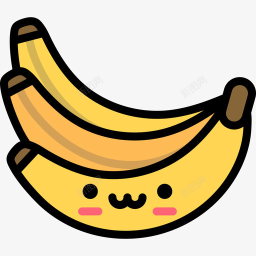 香蕉可爱的食物3线性颜色图标svg_新图网 https://ixintu.com 可爱的食物3 线性颜色 香蕉