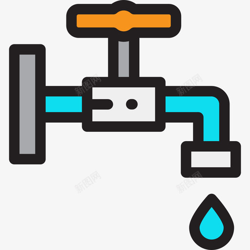 水龙头能量9线性颜色图标svg_新图网 https://ixintu.com 水龙头 线性颜色 能量9