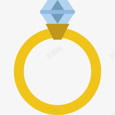 订婚戒指浪漫生活方式7扁平图标图标