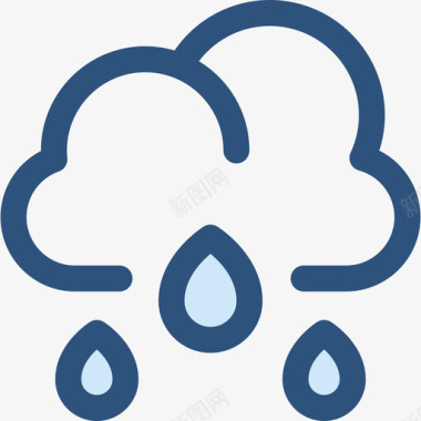 雨25号天气蓝色图标图标