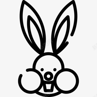 复活节兔子复活节6直系图标图标