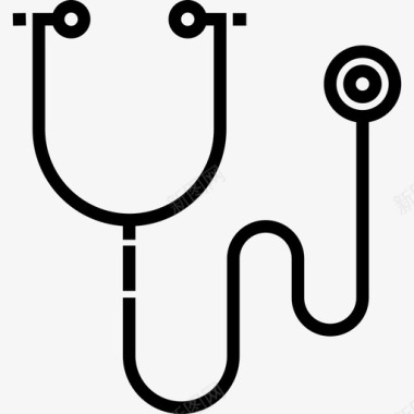 听诊器健康和医疗10线性图标图标