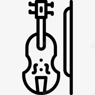 小提琴音乐6线性图标图标