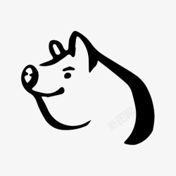 最好的猪肉标志猪动物农场图标高清图片