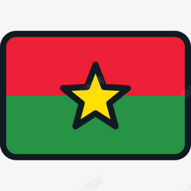 布基纳法索旗帜集合4圆角矩形图标图标