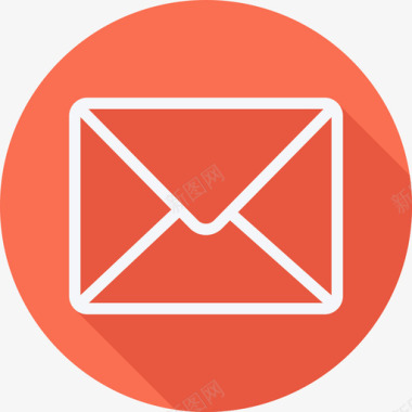 电子邮件文本和电子邮件2扁平圆形图标图标
