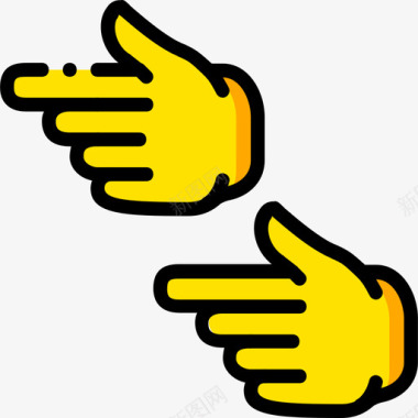 向左指手势7黄色图标图标