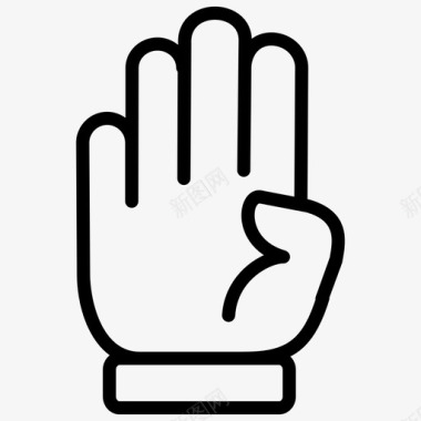 四个手指向上四个手指手势图标图标
