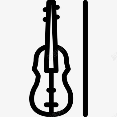 小提琴音乐4线性图标图标