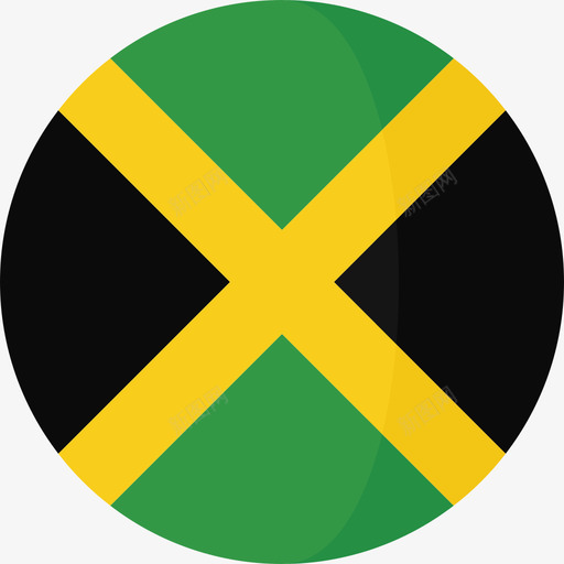 牙买加国旗3圆圈平坦图标svg_新图网 https://ixintu.com 国旗3 圆圈平坦 牙买加