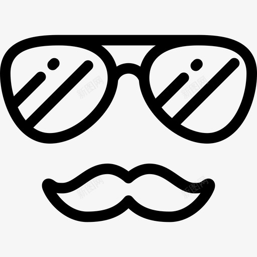 胡子时髦风格7直线型图标svg_新图网 https://ixintu.com 时髦风格7 直线型 胡子