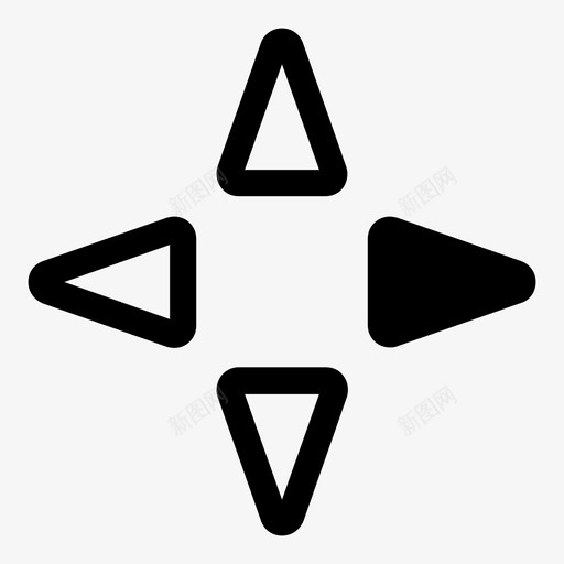 右箭头选项图标svg_新图网 https://ixintu.com 三角形方向箭头 右 方向 移动 箭头 选项