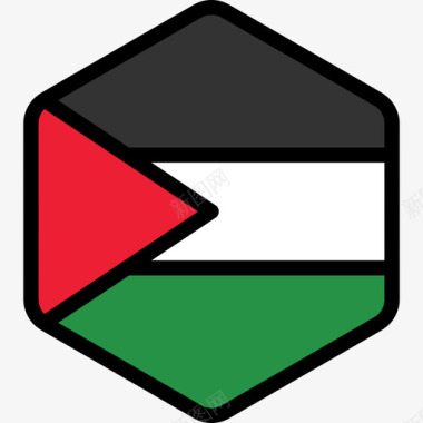 巴勒斯坦旗帜收藏5六边形图标图标