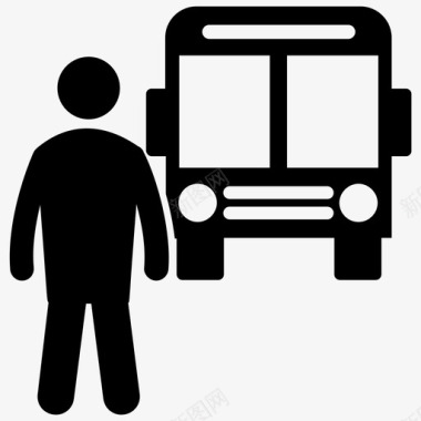 停车巴士公共服务道路图标图标