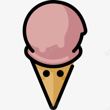 冰淇淋马戏团24线性颜色图标图标
