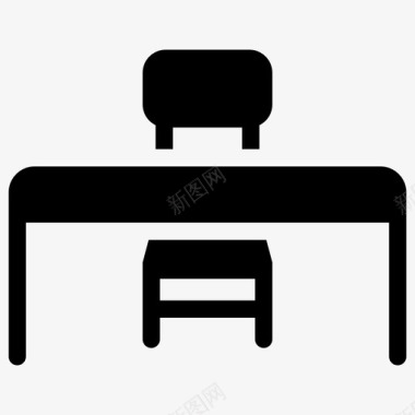 椅子和桌子办公室学校图标图标