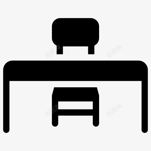 椅子和桌子办公室学校图标svg_新图网 https://ixintu.com 办公室 学校 工作 教育坚实 椅子和桌子
