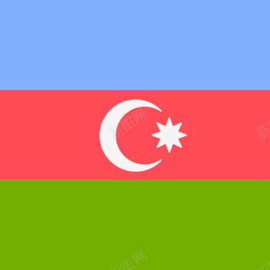 阿塞拜疆国际旗帜4广场图标图标