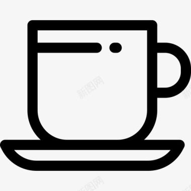 咖啡杯家居用品12直线型图标图标