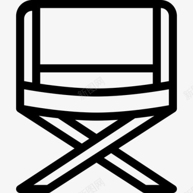 露营椅旅游观光直线型图标图标