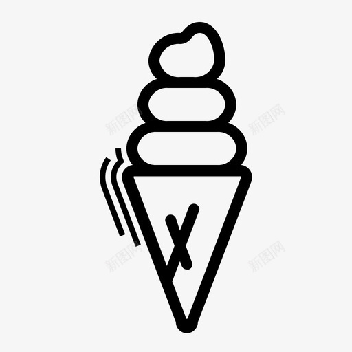 冰淇淋筒冷的甜点图标svg_新图网 https://ixintu.com 冰淇淋筒 冷的 甜点 糖果 食物