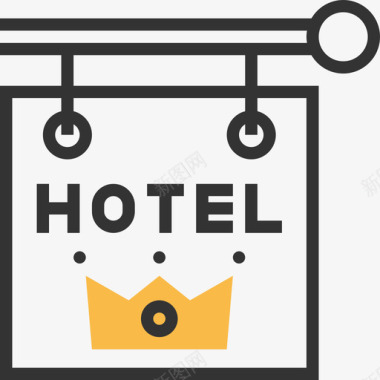 酒店酒店服务11黄影图标图标