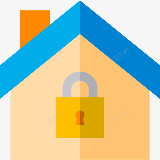 房子钥匙锁公寓图标svg_新图网 https://ixintu.com 公寓 房子 钥匙锁