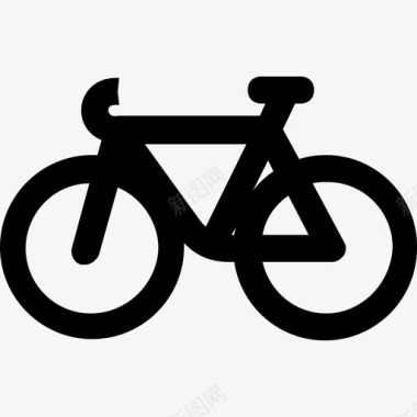 自行车运动型50直线型图标图标