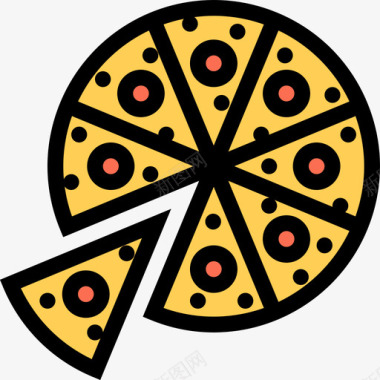 披萨厨房14彩色图标图标