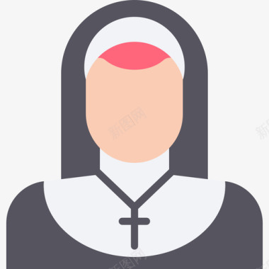 修女阿凡达2扁平图标图标