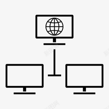 广域网连接互联网图标图标