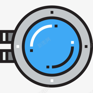 潜艇航海和水手线性颜色图标图标