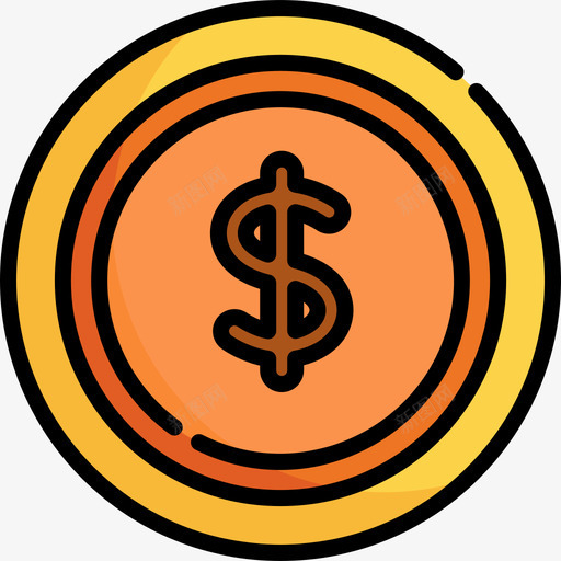 美元银行货币4线性颜色图标svg_新图网 https://ixintu.com 线性颜色 美元 银行货币4