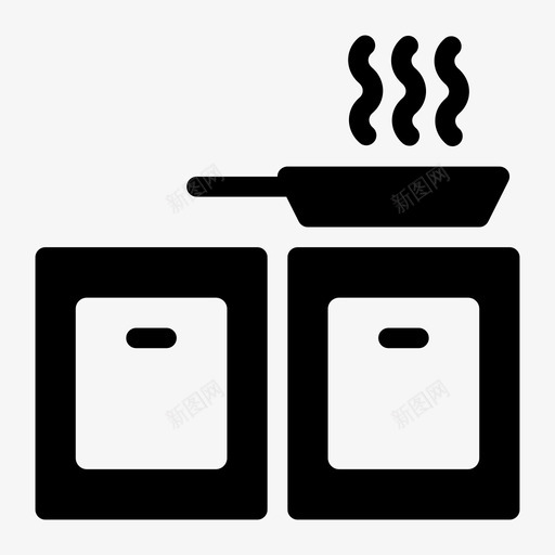 烧嘴电器烹饪图标svg_新图网 https://ixintu.com 厨房 厨房用具线图标 烧嘴 烹饪 电器 锅