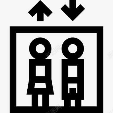 电梯购物中心11直线图标图标