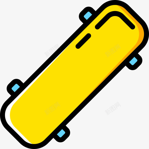 滑板运动47黄色图标svg_新图网 https://ixintu.com 滑板 运动47 黄色