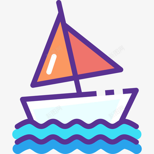 帆船运动33线性颜色图标svg_新图网 https://ixintu.com 帆船 线性颜色 运动33